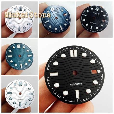 Pcs Mm Sterile Blue Black Silver Watch Dial Fit Nh Nh Automatic