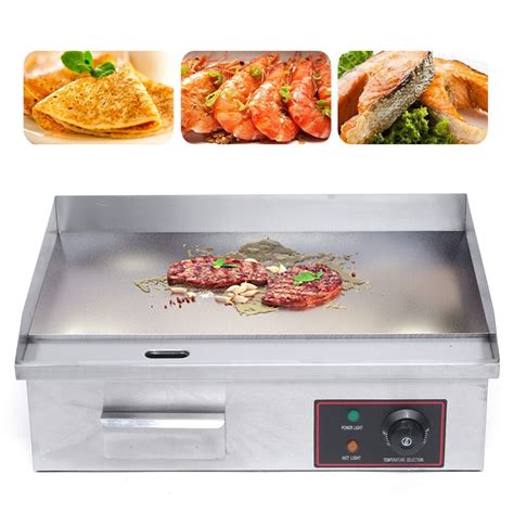 Commercial 22 Electric Griddle Flat Top Grill Hot Plate Bbq 3000w Stainless Steel Tabletop