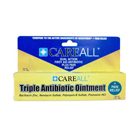 CareALL 1oz Triple Antibiotic Ointment Pain Relief Dual Action