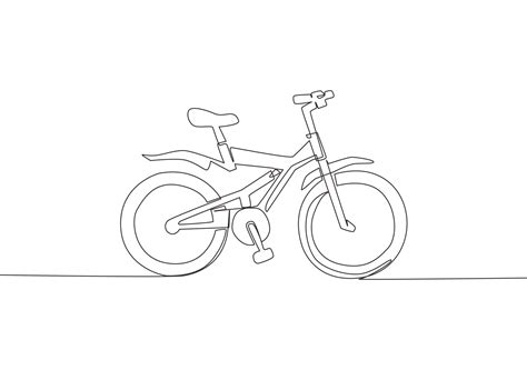 One continuous line drawing of modern and trendy bicycle kids logo. Fun ...