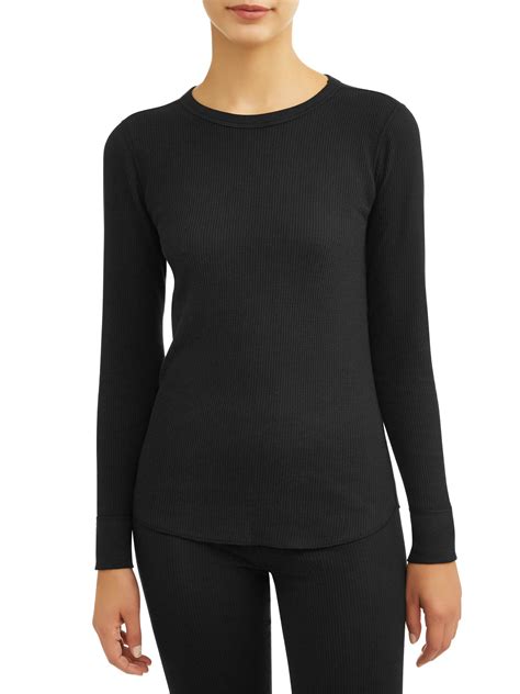 Hanes Womens X Temp Thermal Waffle Crew Top With Freshiq