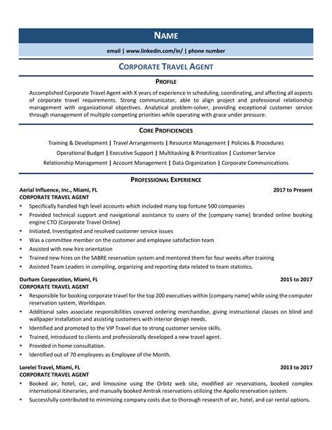 Travel Agent Resume Example Guide 2021 Artofit