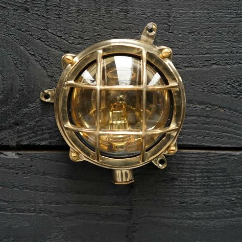 Nautical Vintage Marine Brass Bulkhead Wall Light 6in Diameter Bulkhead Wall Light Wall