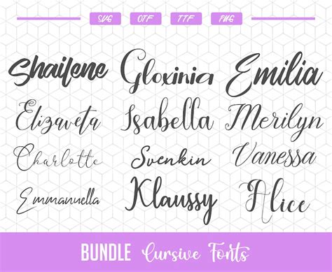 Cursive fonts for Cricut Fonts svg bundle Silhouette Cursive | Etsy