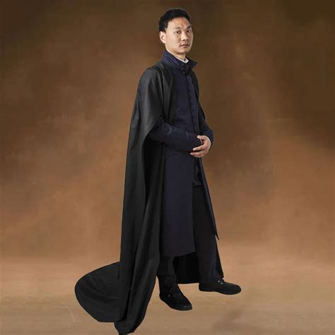 Professor Severus Snape Cosplay Costume Outfit Halloween Cloak Black