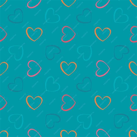 Premium Vector Heart Seamless Pattern Valentines Day Background