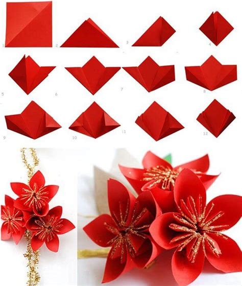 DIY : Origami Flowers Step by Step Tutorials - K4 Craft