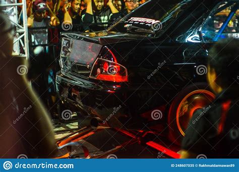 Black Mitsubishi Lancer Evolution IX On Dyno Editorial Image Image Of