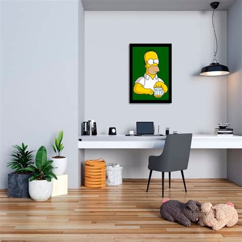 Quadro Decorativo Homer Simpson No Elo Atelier Cores Quadrados