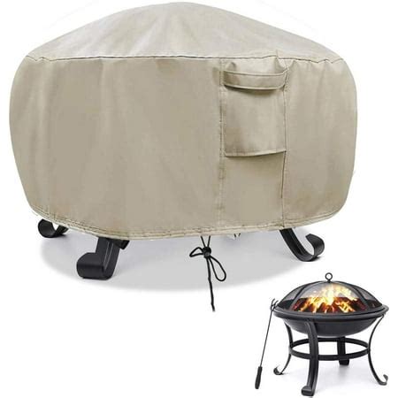 Fire Pit Cover, 30inch Round Firepit Cover for Patio Fire Bowl 600D ...