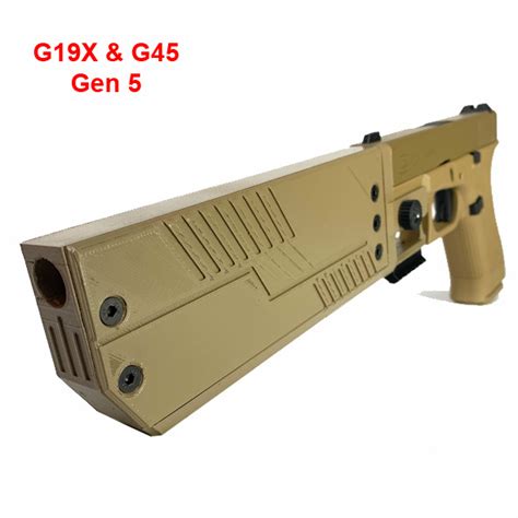 STL file UNIVERSAL AIRSOFT TOY GLOCK 19X GLOCK 45 TACTICAL SILENCER ...