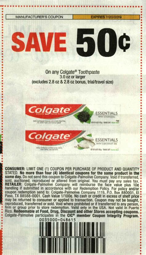 Printable Toothpaste Coupons