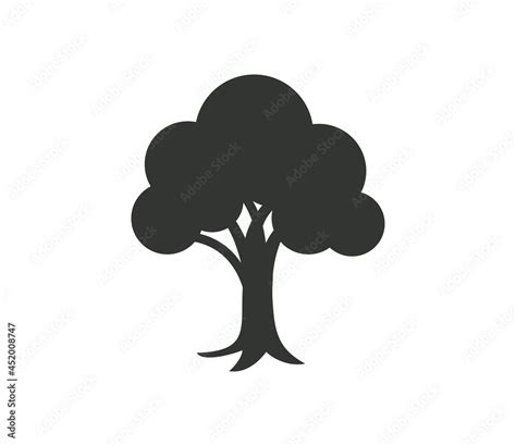 Tree icon silhouette, Vector image Stock Vector | Adobe Stock