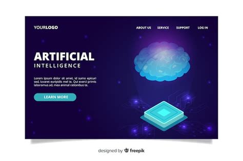 Página de inicio de plantilla de inteligencia artificial Vector Gratis