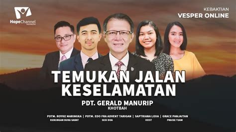 Rangkaian Ibadah Vesper 14 Oktober 2022 Pdt Gerald Manurip