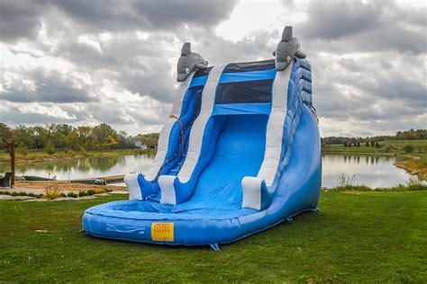 Blue Wave Wet Dry Slide Air Bounce Inflatables Party Rentals In