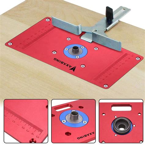 Aluminium Router Tisch Insert Platte W 2 Router Einsatz Ringe Für