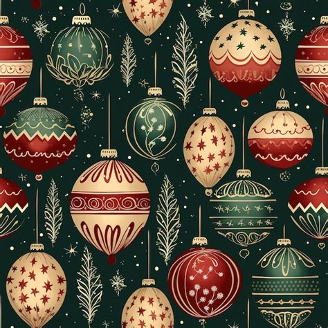 Premium Ai Image Vintage Christmas Pattern