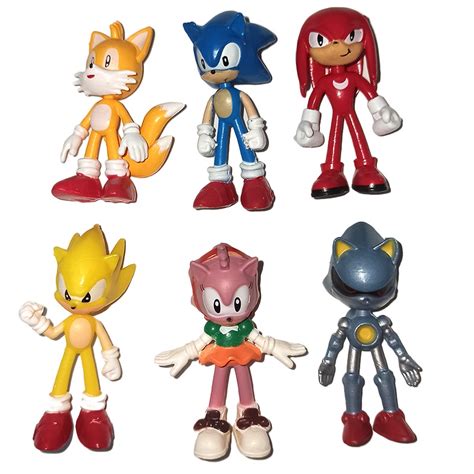 Unids Kit Sonic Hedgehog Miniatura Figuras Tails Amy Rose Knuckles