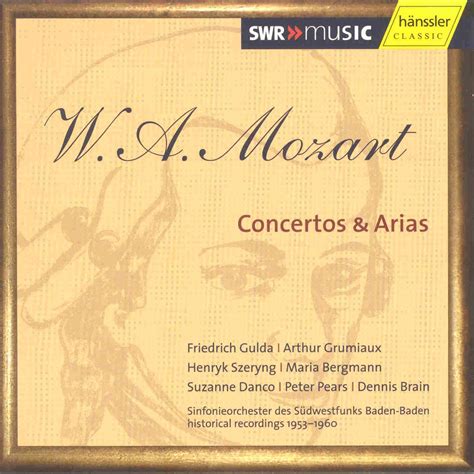 Mozart Concertos And Arias Album By Hans Rosbaud Friedrich Gulda