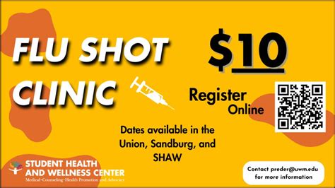 flu shot clinics student health  wellness center