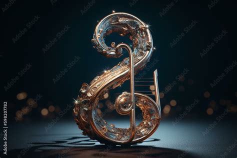 Digital art of a treble clef symbolizing music. Generative AI Stock Illustration | Adobe Stock