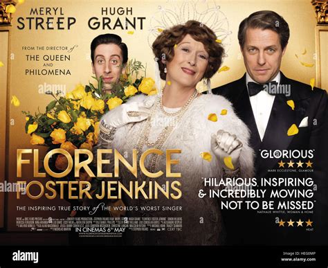 FLORENCE FOSTER JENKINS, British poster art, from left, Simon Helberg, Meryl Streep, Hugh Grant ...