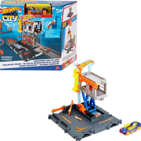 Buy Hot WheelsCity Toy Car Track Set Downtown Repair Station Playset