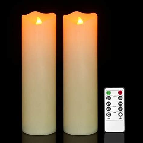 Pchero Real Wax Led Pillar Candles 10 Battery Operated Candle Lights