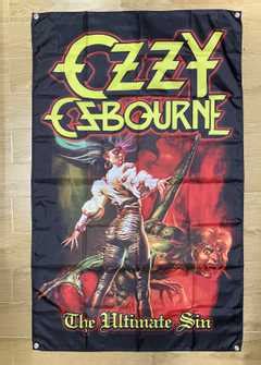 Vintage Ozzy Osbourne The Ultimate Sin Flag Banner Tapestry Poster