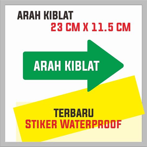 Jual Stiker Arah Kiblat Sticker Untuk Masjid Sticker Penunjuk Arah