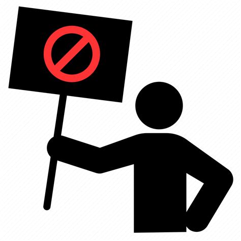 Anti Ban Boycott Forbidden Prohibition Protest Protestor Icon