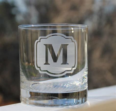 Personalized Whiskey Glasses Monogram Whiskey Glass Etched Whiskey