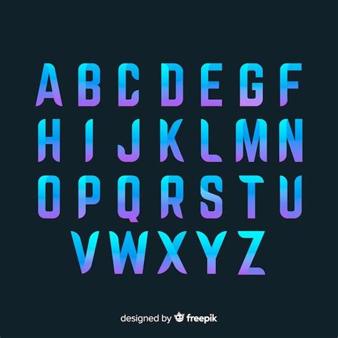 Free Vector Gradient Typography Alphabet Template