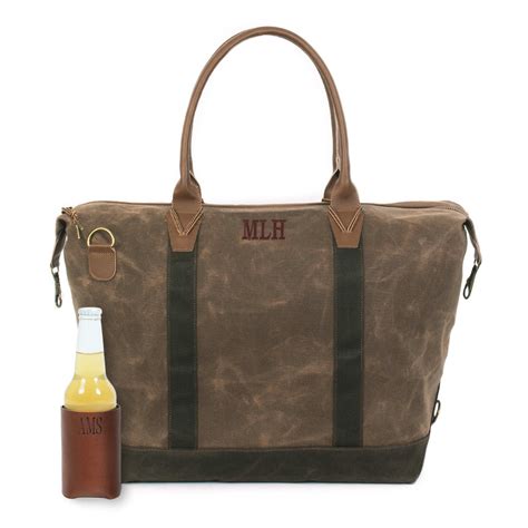 Mens Personalized Waxed Canvas Weekender Bag Marleylilly