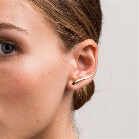 Ear Climber Minimalist Ear Climber Gold Ear Crawler Etsy