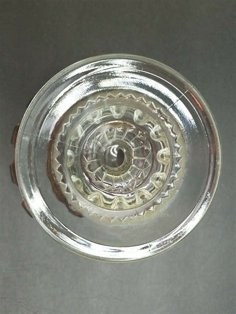 Collectible Glass Vintage Tiffin Ruby Kings Crown Thumbprint Clear Compote Candy Dish Scallop