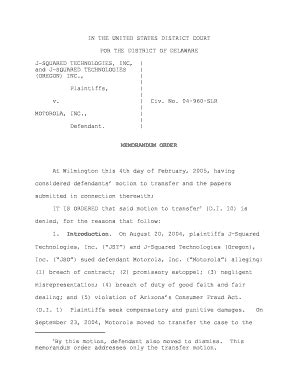 Fillable Online Ded Uscourts By This Motion Defendant Also Moved To