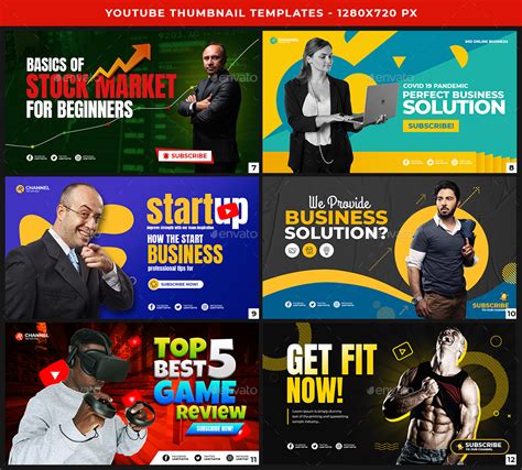 50 Youtube Thumbnail Templates Web Elements GraphicRiver