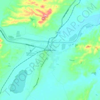 Waipukurau topographic map, elevation, relief