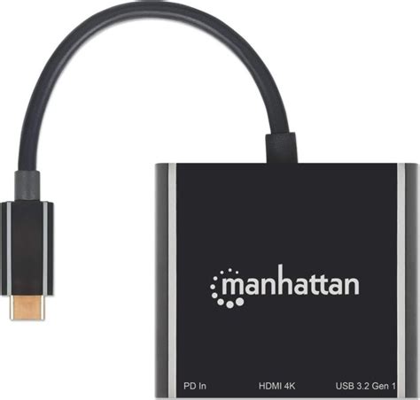 Manhattan Usb C To Hdmi In Docking Converter With Power Delivery Ab