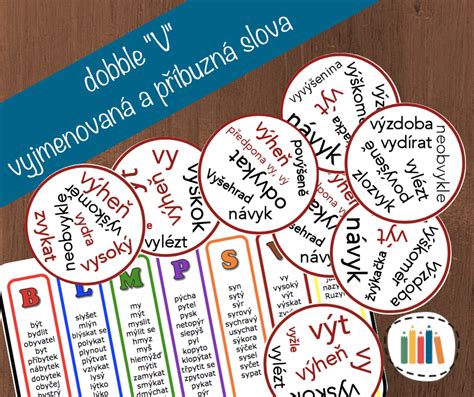 dobble V vyjmenovaná a příbuzná slova Český jazyk gramatika