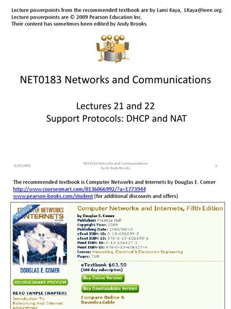 Net0183 Networks And Communications Lectures 21 And 22 Support