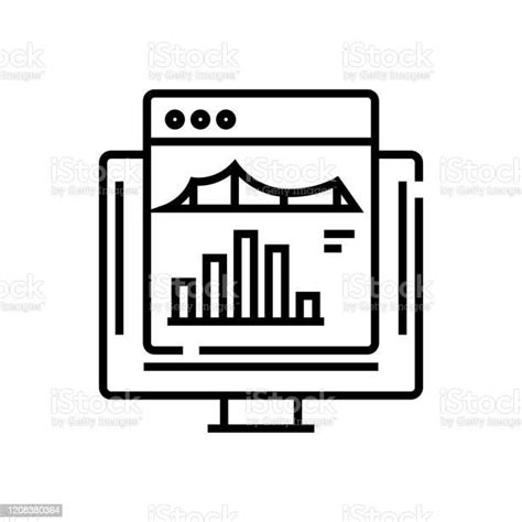 圖表資料線圖示概念符號輪廓向量圖線性符號向量圖形及更多一組物體圖片 一組物體 互聯網 企業 Istock