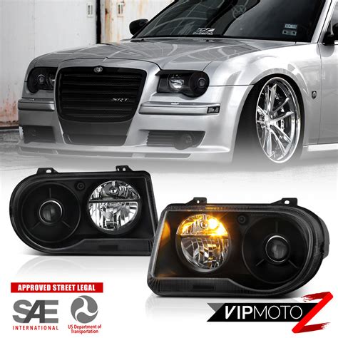 Chrysler C Srt Style Black Projector Headlights Assembly