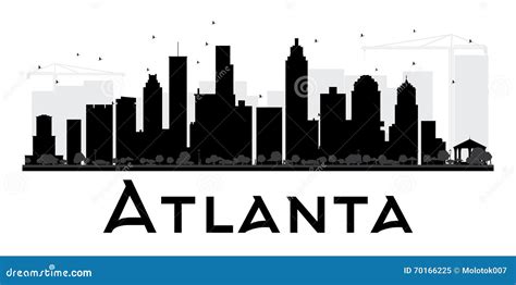 Atlanta City Skyline Black And White Silhouette Stock Vector