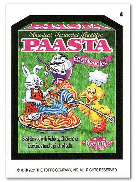 Wacky Packages Monthly Series April 2021 Sticker 4 Paasta