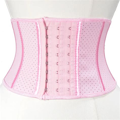 16cm629inch Very Short Breathable Holes Latex Waist Trainer 9 Steel