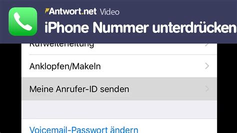 Iphone Eigene Nummer Verstecken Bzw Unterdr Cken Youtube