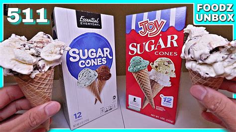 Comparing Two Brands Of Sugar Cones Foodz Unbox 511 Youtube